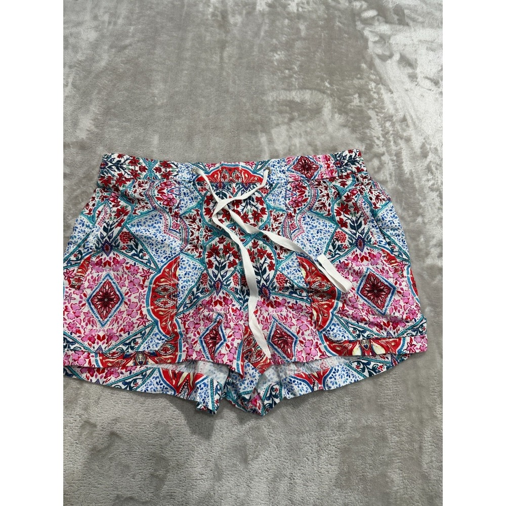 GAP Shorts Womens Size Medium Multicolor Floral Drawstring Linen Blend EUC